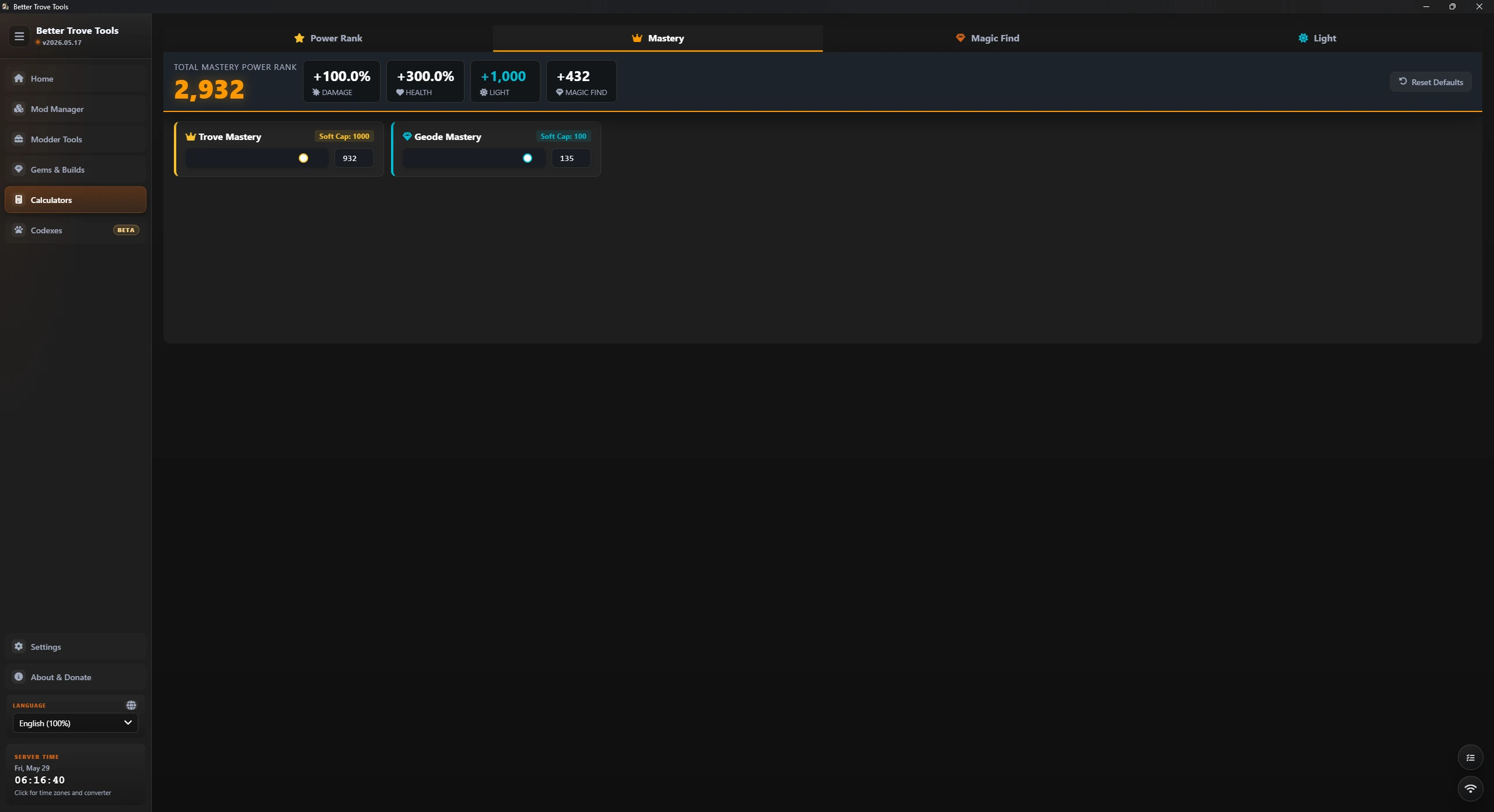 Mastery Calculator
